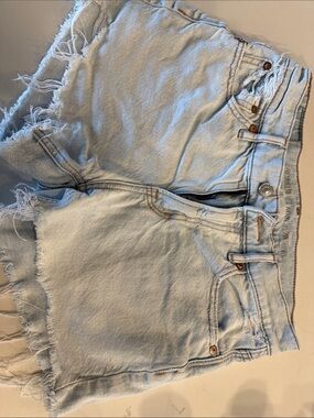 American Eagle Outfitters Light Wash Distressed Denim Shorts